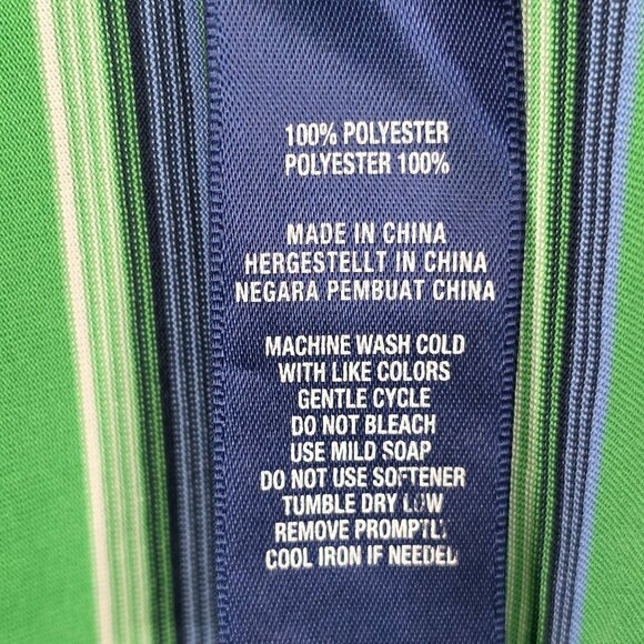 Mens Jack Nicklaus Green Blue Striped Golf Polo Shirt Polyester Short Sleeve XL - Picture 4 of 8
